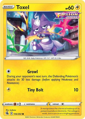 Pokemon TCG - SWSH08: Fusion Strike - Toxel - 106/264 - Reverse Holofoil