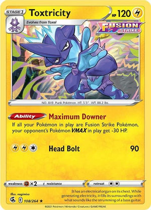 Pokemon TCG - SWSH08: Fusion Strike - Toxtricity - 108/264 - Holofoil
