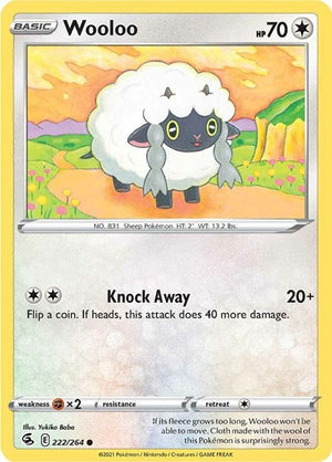 Pokemon TCG - SWSH08: Fusion Strike - Wooloo - 222/264