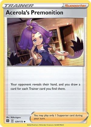 Pokemon TCG - SWSH09: Brilliant Stars - Acerola's Premonition - 129/172 - Reverse Holofoil