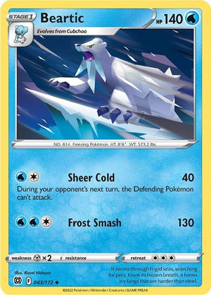 Pokemon TCG - SWSH09: Brilliant Stars - Beartic - 043/172