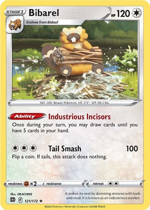 Pokemon TCG - SWSH09: Brilliant Stars - Bibarel - 121/172 - Holofoil