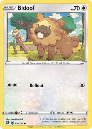 Pokemon TCG - SWSH09: Brilliant Stars - Bidoof - 120/172 - Reverse Holofoil