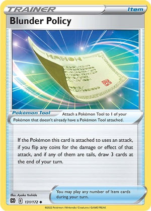 Pokemon TCG - SWSH09: Brilliant Stars - Blunder Policy - 131/172 - Reverse Holofoil