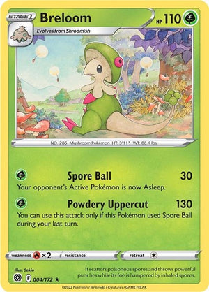 Pokemon TCG - SWSH09: Brilliant Stars - Breloom - 004/172 - Reverse Holofoil