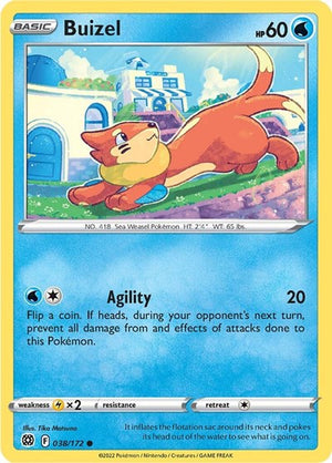 Pokemon TCG - SWSH09: Brilliant Stars - Buizel - 038/172 - Reverse Holofoil