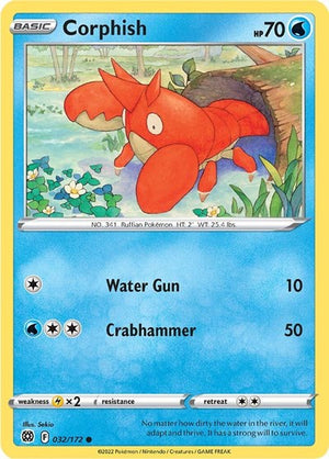 Pokemon TCG - SWSH09: Brilliant Stars - Corphish - 032/172 - Reverse Holofoil