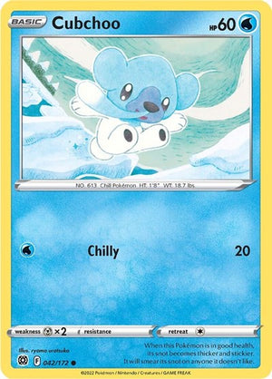 Pokemon TCG - SWSH09: Brilliant Stars - Cubchoo - 042/172 - Reverse Holofoil
