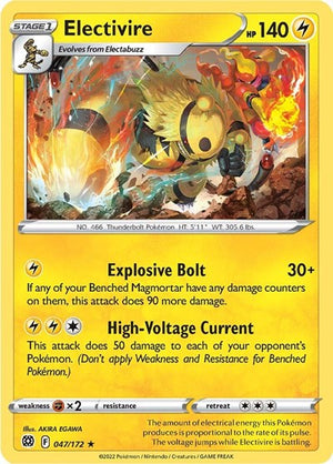 Pokemon TCG - SWSH09: Brilliant Stars - Electivire - 047/172 - Reverse Holofoil