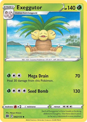 Pokemon TCG - SWSH09: Brilliant Stars - Exeggutor - 002/172 - Reverse Holofoil