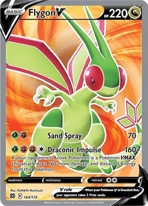 Pokemon TCG - SWSH09: Brilliant Stars - Flygon V - 164/172 - Holofoil