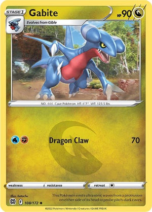 Pokemon TCG - SWSH09: Brilliant Stars - Gabite - 108/172 - Reverse Holofoil
