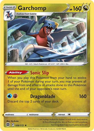 Pokemon TCG - SWSH09: Brilliant Stars - Garchomp - 109/172 - Reverse Holofoil