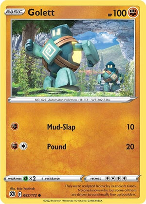 Pokemon TCG - SWSH09: Brilliant Stars - Golett - 082/172 - Reverse Holofoil
