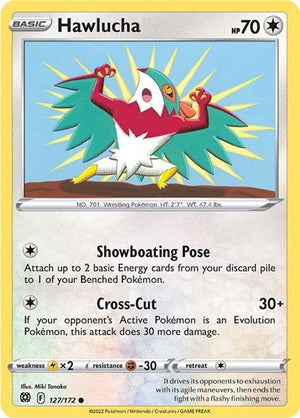 Pokemon TCG - SWSH09: Brilliant Stars - Hawlucha - 127/172 - Reverse Holofoil