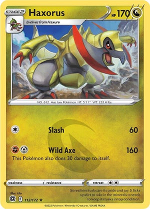Pokemon TCG - SWSH09: Brilliant Stars - Haxorus - 112/172 - Reverse Holofoil