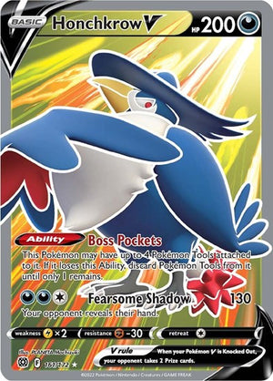 Pokemon TCG - SWSH09: Brilliant Stars - Honchkrow V - 161/172 - Holofoil