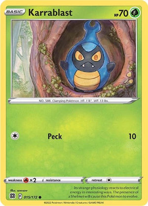 Pokemon TCG - SWSH09: Brilliant Stars - Karrablast - 015/172 - Reverse Holofoil