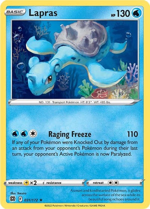 Pokemon TCG - SWSH09: Brilliant Stars - Lapras - 031/172 - Reverse Holofoil