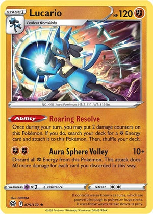 Pokemon TCG - SWSH09: Brilliant Stars - Lucario - 079/172 - Holofoil