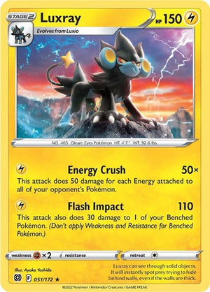 Pokemon TCG - SWSH09: Brilliant Stars - Luxray - 051/172 - Reverse Holofoil