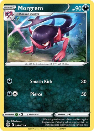 Pokemon TCG - SWSH09: Brilliant Stars - Morgrem - 093/172 - Reverse Holofoil