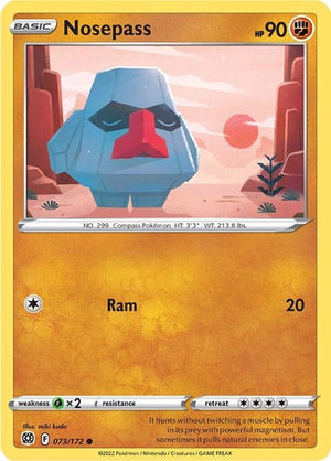 Pokemon TCG - SWSH09: Brilliant Stars - Nosepass - 073/172