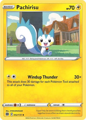 Pokemon TCG - SWSH09: Brilliant Stars - Pachirisu - 052/172 - Reverse Holofoil