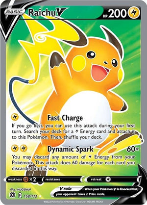 Pokemon TCG - SWSH09: Brilliant Stars - Raichu V - 158/172 - Holofoil