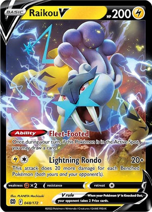 Pokemon TCG - SWSH09: Brilliant Stars - Raikou V - 048/172 - Holofoil