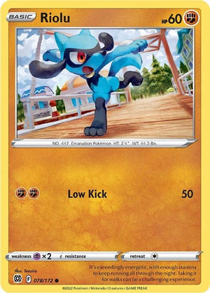 Pokemon TCG - SWSH09: Brilliant Stars - Riolu - 078/172 - Reverse Holofoil