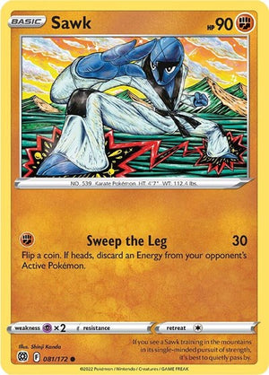 Pokemon TCG - SWSH09: Brilliant Stars - Sawk - 081/172