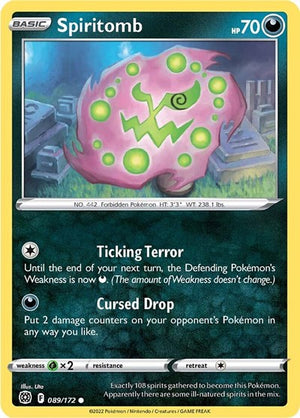 Pokemon TCG - SWSH09: Brilliant Stars - Spiritomb - 089/172 - Reverse Holofoil