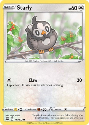 Pokemon TCG - SWSH09: Brilliant Stars - Starly - 117/172
