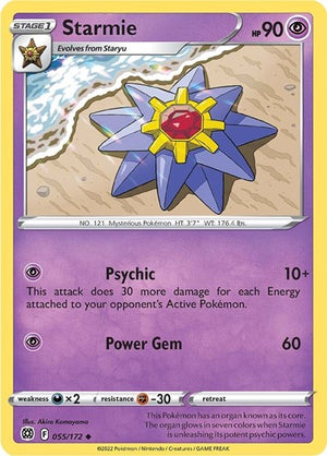 Pokemon TCG - SWSH09: Brilliant Stars - Starmie - 055/172 - Reverse Holofoil