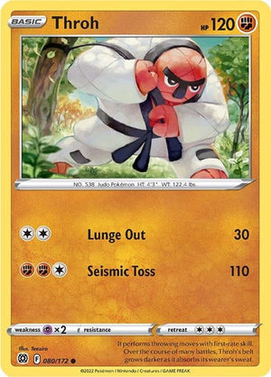 Pokemon TCG - SWSH09: Brilliant Stars - Throh - 080/172 - Reverse Holofoil