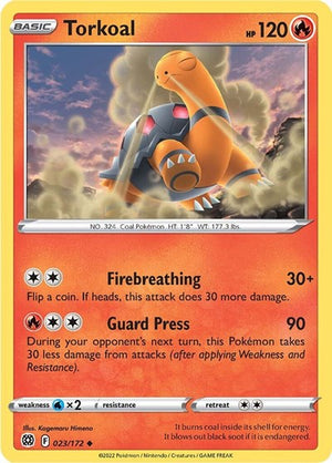 Pokemon TCG - SWSH09: Brilliant Stars - Torkoal - 023/172 - Reverse Holofoil
