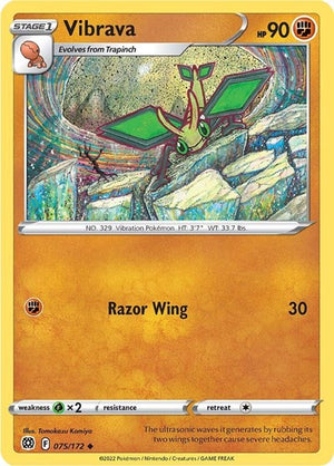 Pokemon TCG - SWSH09: Brilliant Stars - Vibrava - 075/172 - Reverse Holofoil