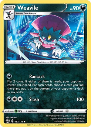 Pokemon TCG - SWSH09: Brilliant Stars - Weavile - 087/172