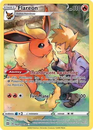 Pokemon TCG - SWSH09: Brilliant Stars Trainer Gallery - Flareon - TG01/TG30 - Holofoil