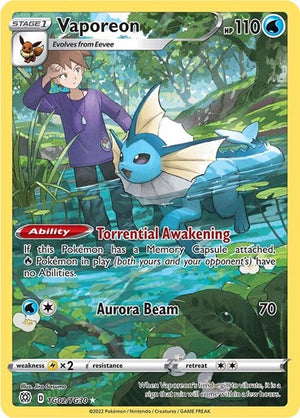 Pokemon TCG - SWSH09: Brilliant Stars Trainer Gallery - Vaporeon - TG02/TG30 - Holofoil