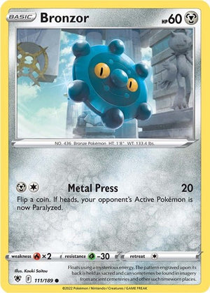 Pokemon TCG - SWSH10: Astral Radiance - Bronzor - 111/189 - Reverse Holofoil