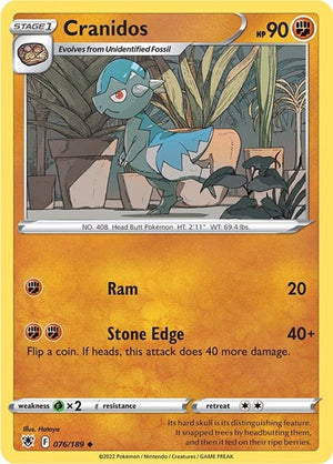 Pokemon TCG - SWSH10: Astral Radiance - Cranidos - 076/189