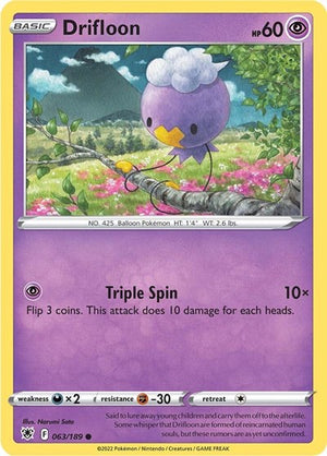 Pokemon TCG - SWSH10: Astral Radiance - Drifloon - 063/189 - Reverse Holofoil