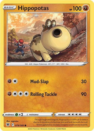Pokemon TCG - SWSH10: Astral Radiance - Hippopotas - 079/189 - Reverse Holofoil
