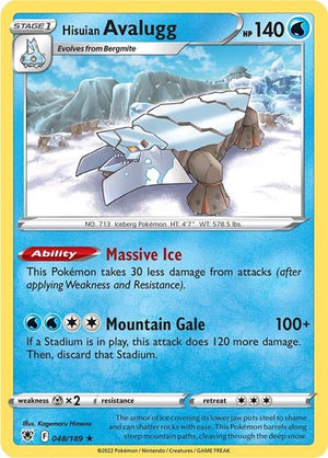 Pokemon TCG - SWSH10: Astral Radiance - Hisuian Avalugg - 048/189