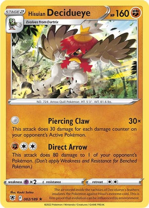 Pokemon TCG - SWSH10: Astral Radiance - Hisuian Decidueye - 082/189 - Holofoil