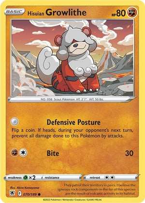 Pokemon TCG - SWSH10: Astral Radiance - Hisuian Growlithe - 070/189 - Reverse Holofoil