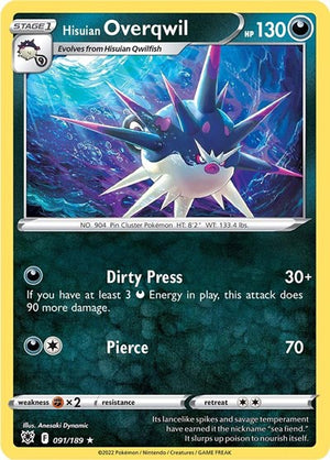 Pokemon TCG - SWSH10: Astral Radiance - Hisuian Overqwil - 091/189