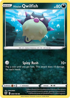 Pokemon TCG - SWSH10: Astral Radiance - Hisuian Qwilfish - 089/189 - Reverse Holofoil